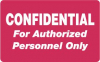 HIPAA Labels, Confidential Authorized Personnel Only - Red, 4" X 2.5" (Roll of 100)