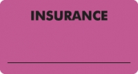 Insurance Labels, INSURANCE - Fl Pink, 3-1/4" X 1-3/4" (Roll of 250)