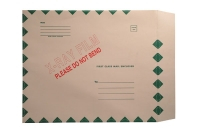 X-Ray Film Mailers, 11 pt Manila, 15" x 18", Green Diamond Border, X-Ray Imprint, Peel and Seal (Carton of 50)