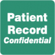 HIPAA Labels, Patient Record Confidential - Green, 2" X 2" (Roll of 500)