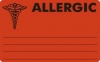 Allergy Warning Labels, ALLERGIC - Fl Red, (I) 4" X 2-1/2" (Roll of 100)