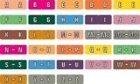 Data File Compatible Mini Alpha Labels, Laminated Stock, 7/16" X 1-1/4" Individual Letters - Pack of 256