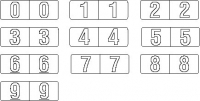 Barkley NBWM Compatible White Mini Numeric Labels, Laminated Stock, 1/2" X 1-1/2", Starter Set - 10 Rolls of 500